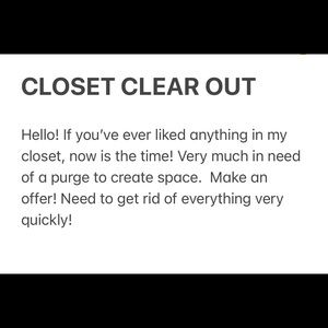 Closet clear out